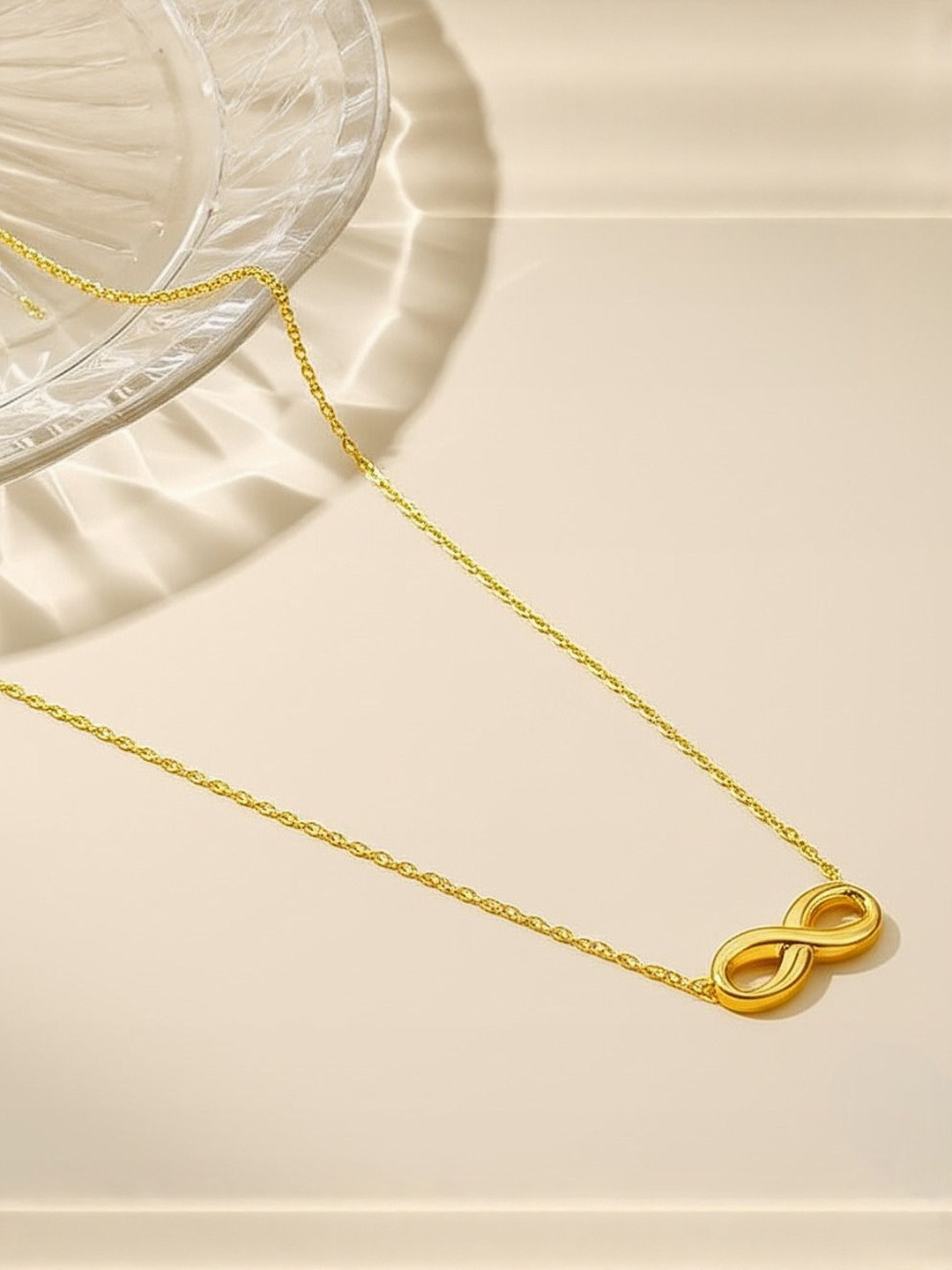 DressBerry Gold-Plated Layered Infinity Minimal Necklace