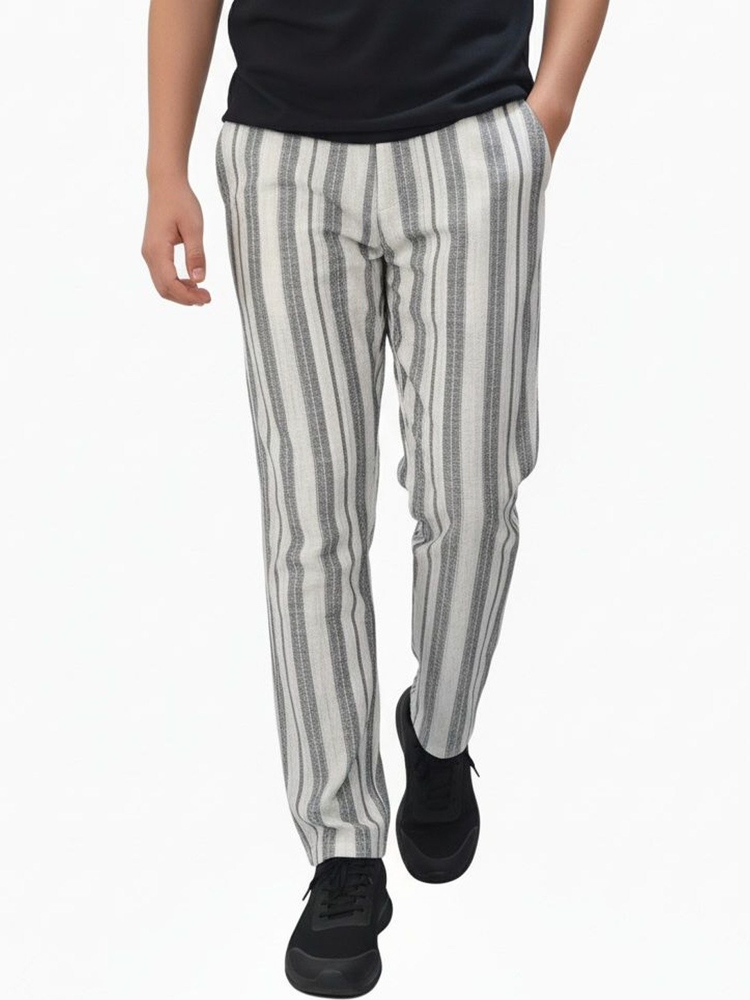 UNOseven Boys Self Design Relaxed Straight Fit Pants