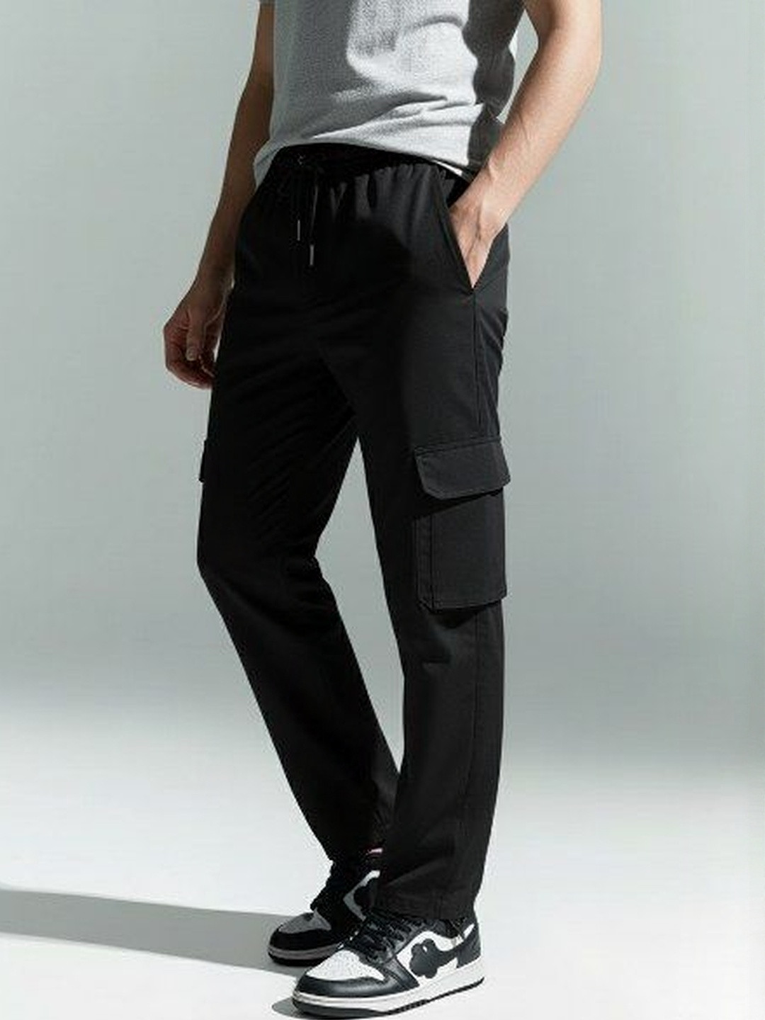 NEW LATEST Men Solid Mid-Rise Regular Fit Track Pants
