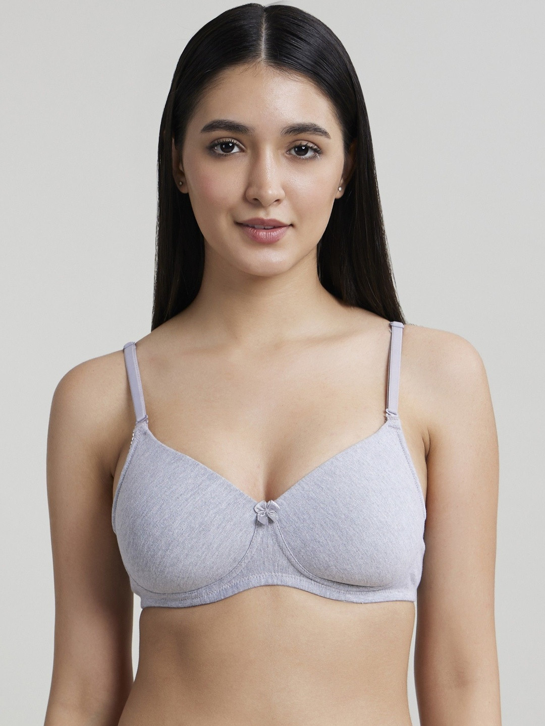 SALIENT BRA & PANTIES Full Coverage Cotton Padded & Wireless T-shirt Bra