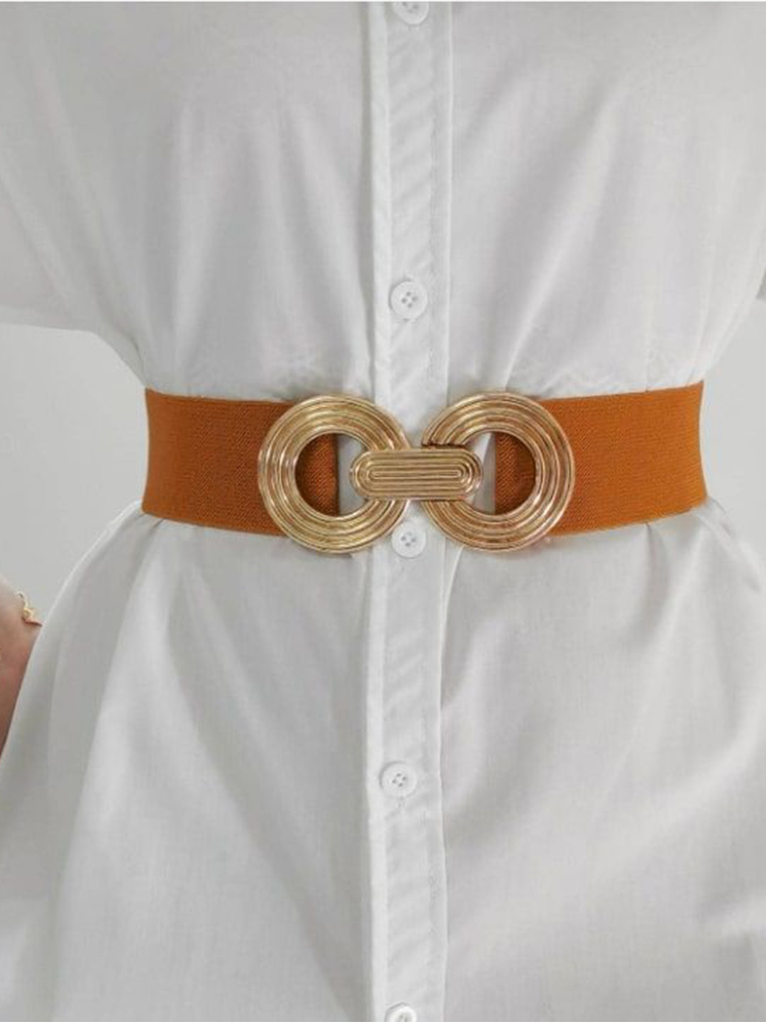 HAPANI FASHION Women Leather Belt with a push pin closure