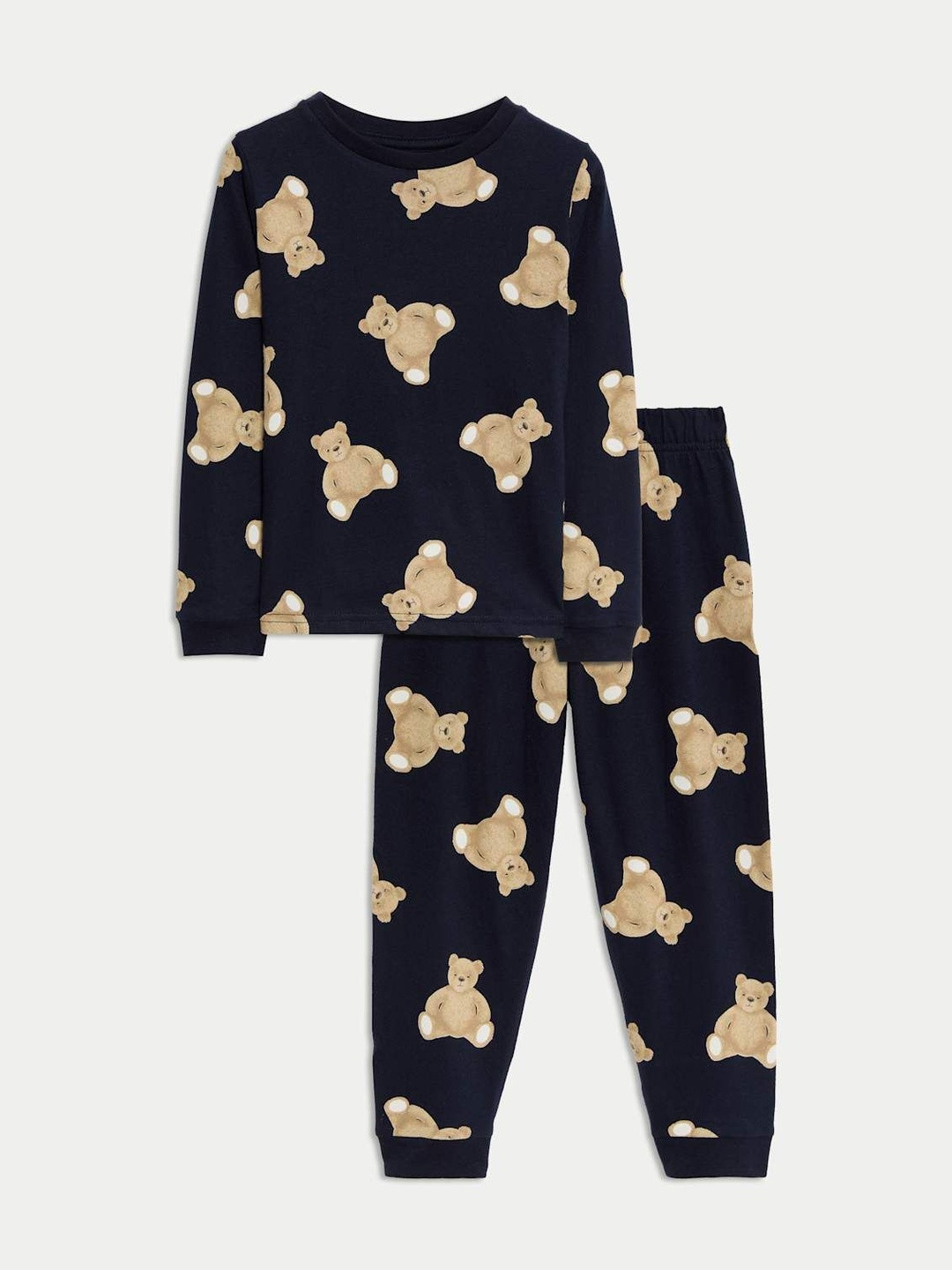 Marks & Spencer Boys Graphic Printed Pure Cotton Bear Night suit