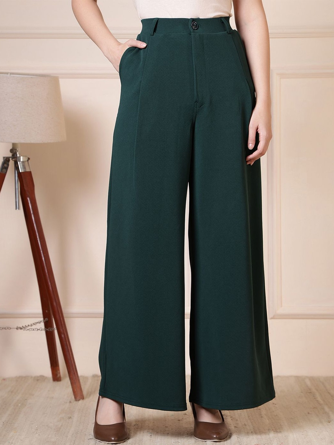 All About You Formals Women High-Rise Wrinkle Free Pleated Trousers