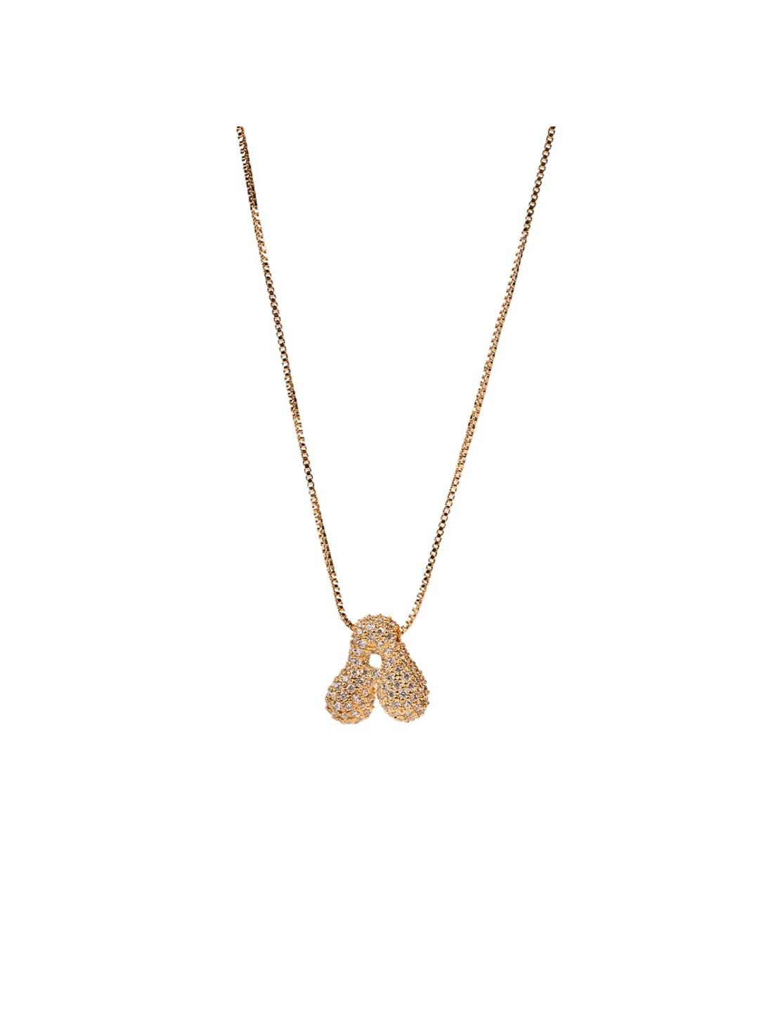 FLAURI Stainless Steel 18K Gold Plated Artificial Stones Studded Minimal Necklace