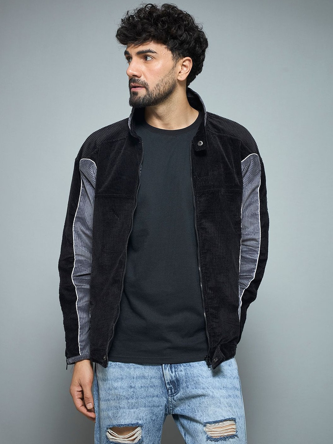 FUGAZEE Men Corduroy Denim Jacket