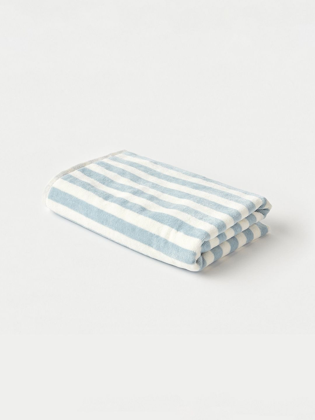 Juniors by Babyshop Blue Striped Cotton 480 Breathable Baby Bath Towels 70 cm x 1.4 m