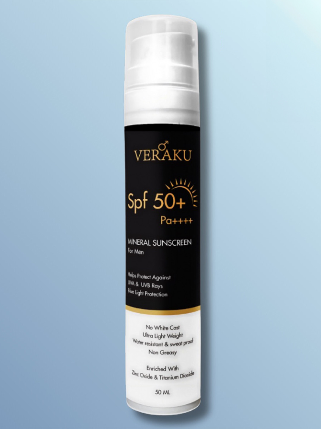 VERAKU Mineral Non-Greasy & Sweat Proof Sunscreen SPF 50 Pa++++ - 50ml