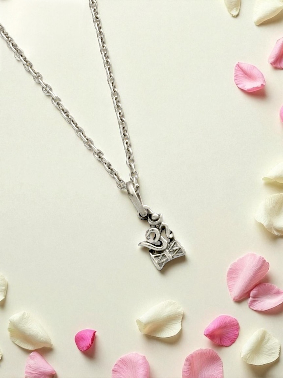 Azita 925 Sterling Silver Divine Om with Damru Pendant