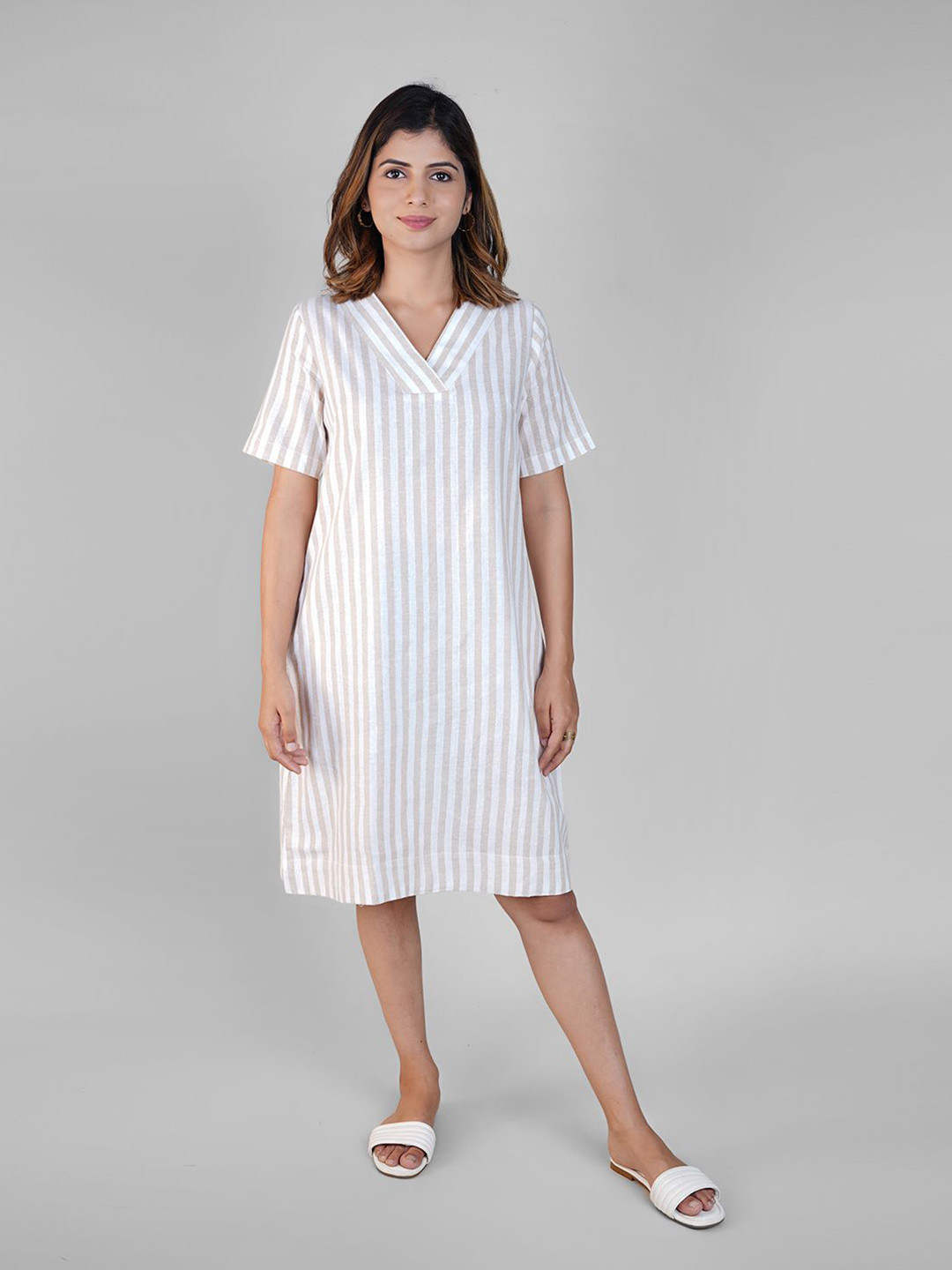 Biglilpeople Striped Linen Dress