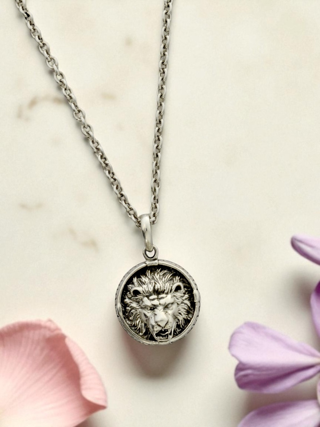 Azita 925 Sterling Silver Lion face pendant