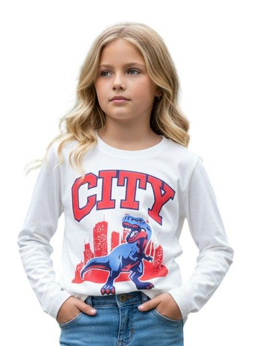 FABROYZ Girls Cotton Full Sleeve Printed T-shirt