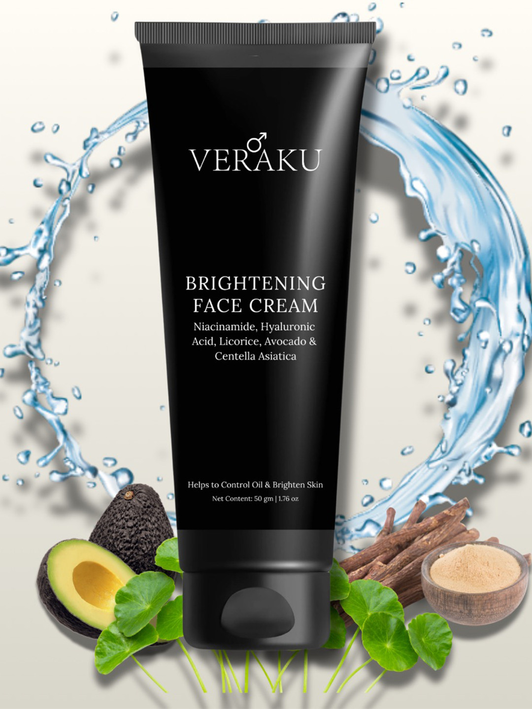 VERAKU Brightening Face Cream With Hyaluronic Acid - 50 g