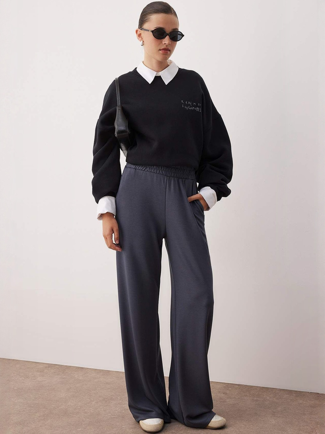 Trendyol Women Smoked High-Rise Track Pants