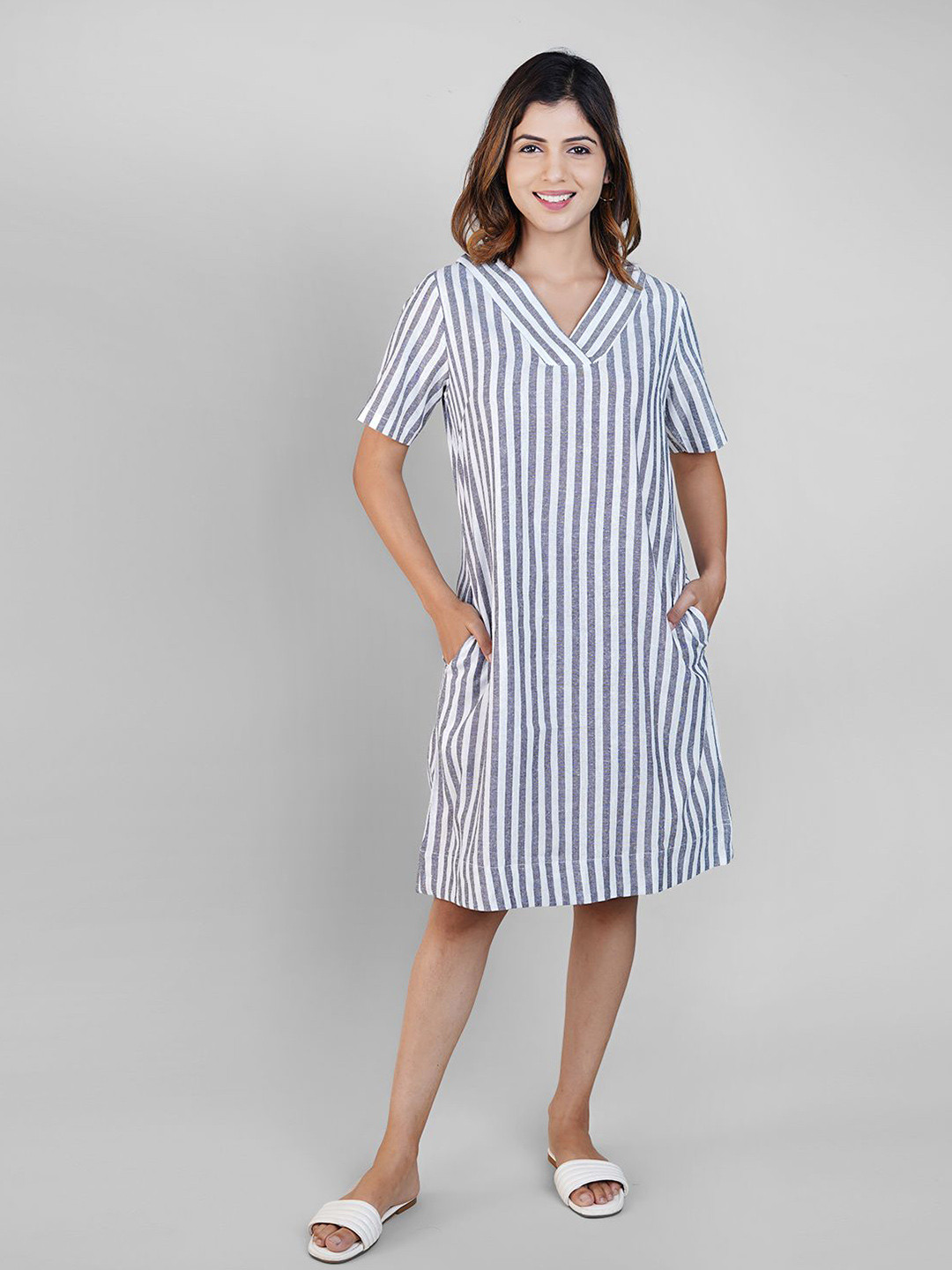 Biglilpeople Striped Linen Dress