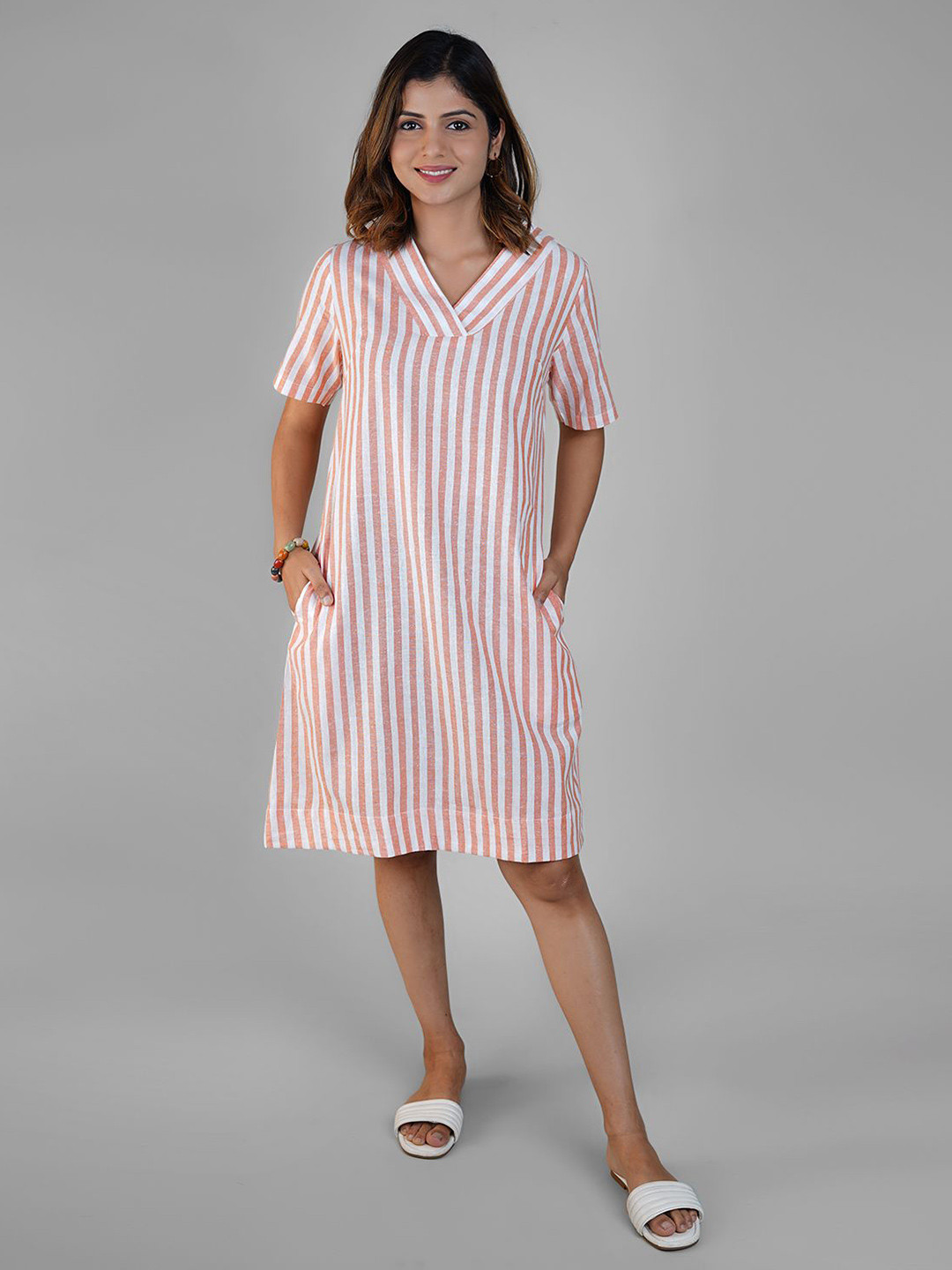 Biglilpeople Striped Linen Dress