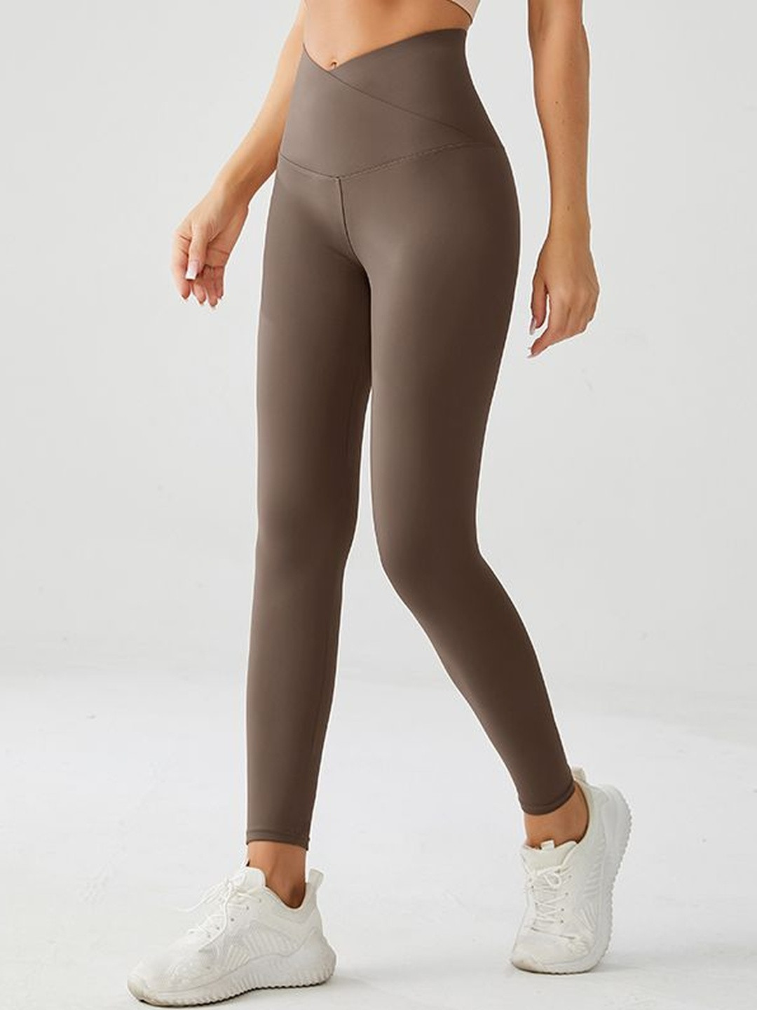 XFyt High Rise V Waist Crossover Dry Fit Yoga Tights