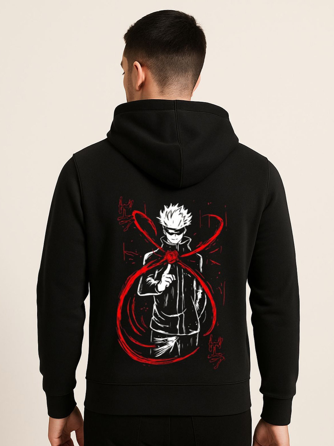 Be Crazy Unisex Uzumaki Naruto Printed Hooded Long Sleeves Pullover Sweatshirt