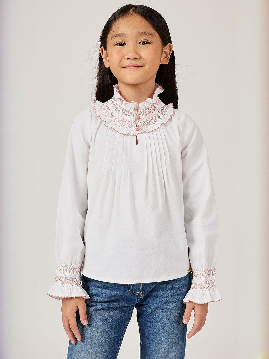 One Friday Bell Sleeve Crepe Top
