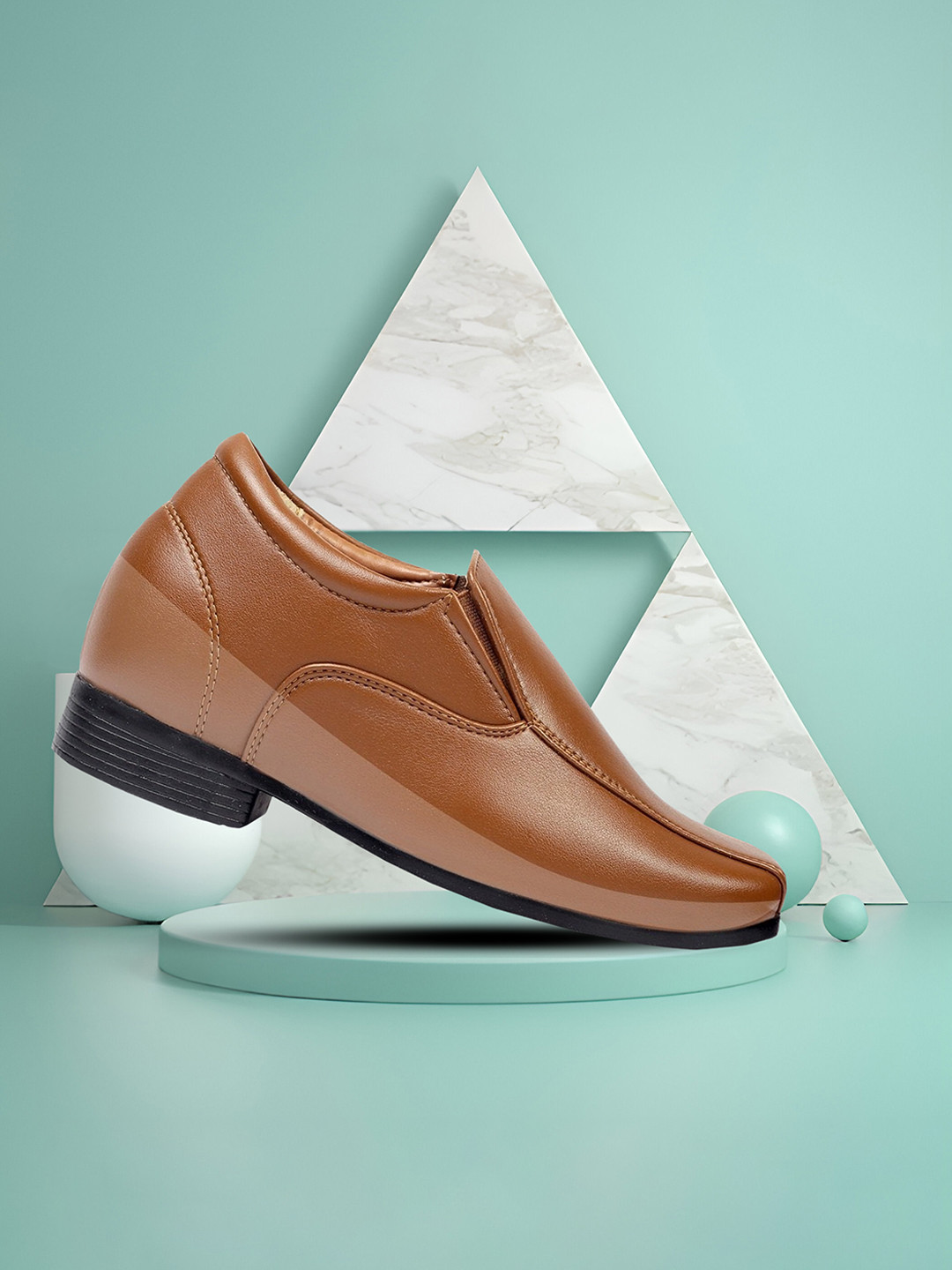 Bxxy Men Synthetic 3 Inch Hidden Elevator Formal Slip On Shoes