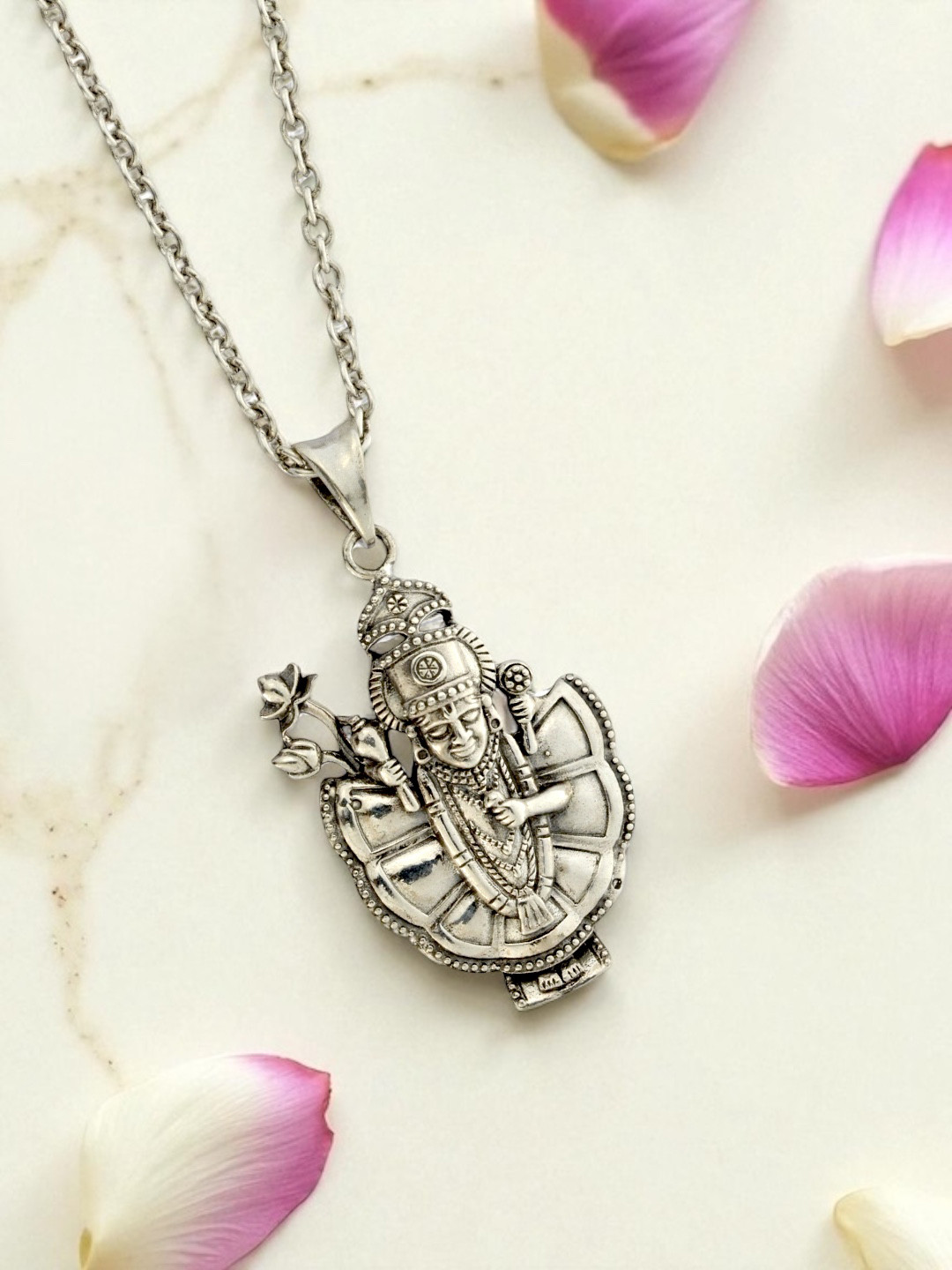 Azita 925 Sterling Silver God Shreenath Ji Big Pendant