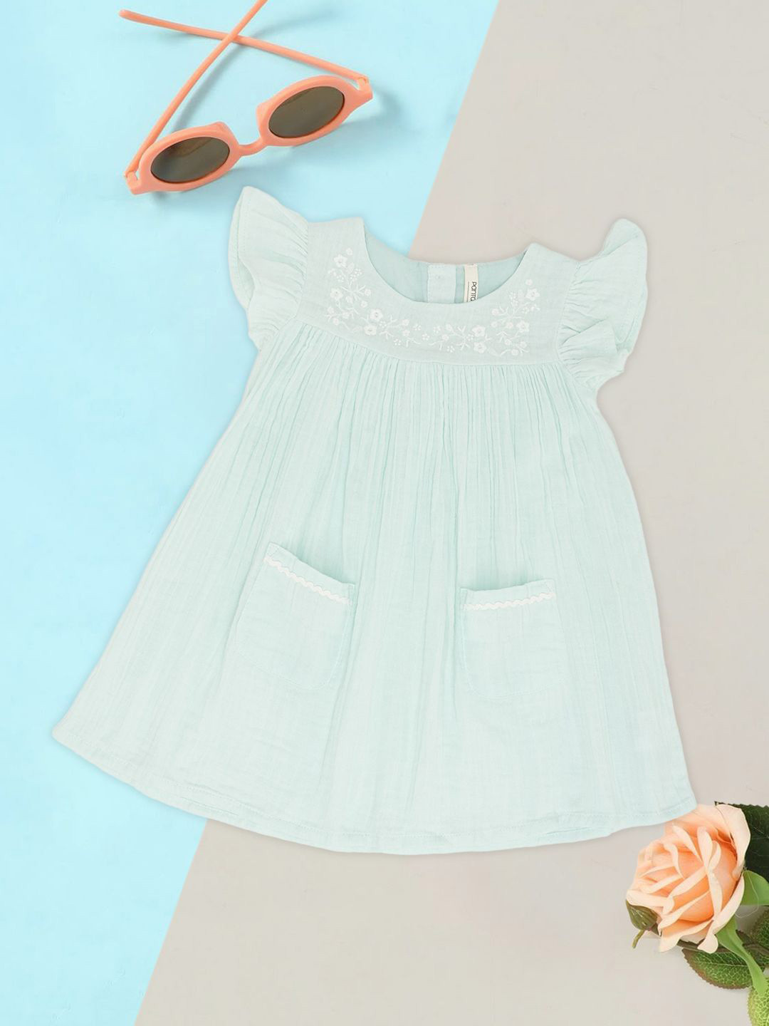 Pantaloons Baby Flutter Sleeve A-Line Dress