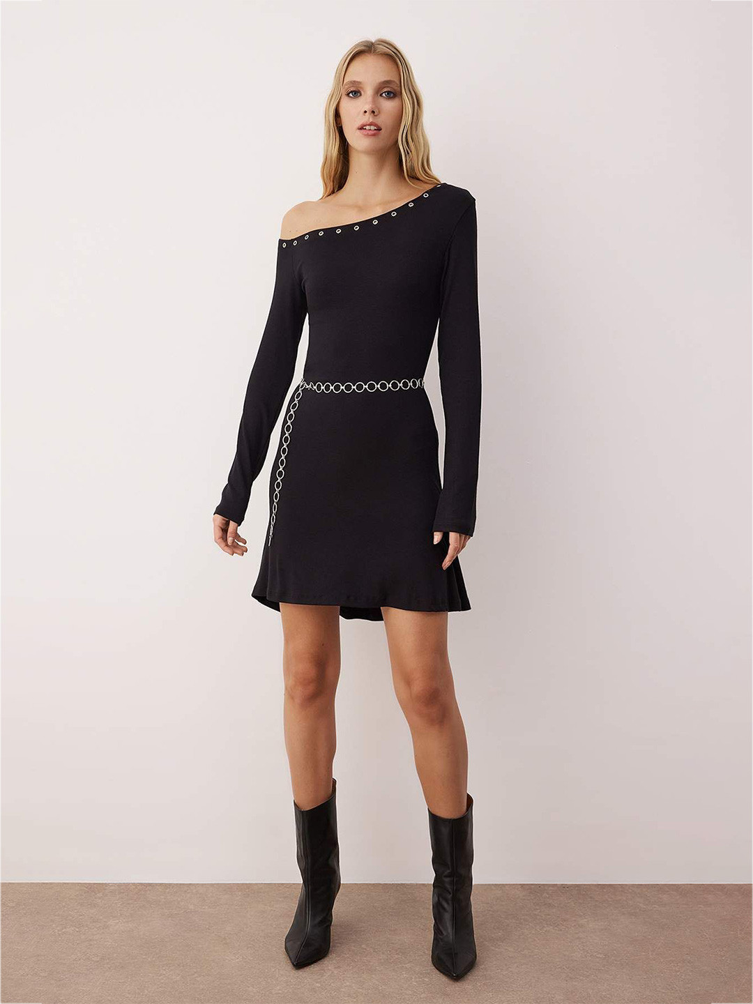 Trendyol Siyah Women Off-Shoulder Bodycon Dress