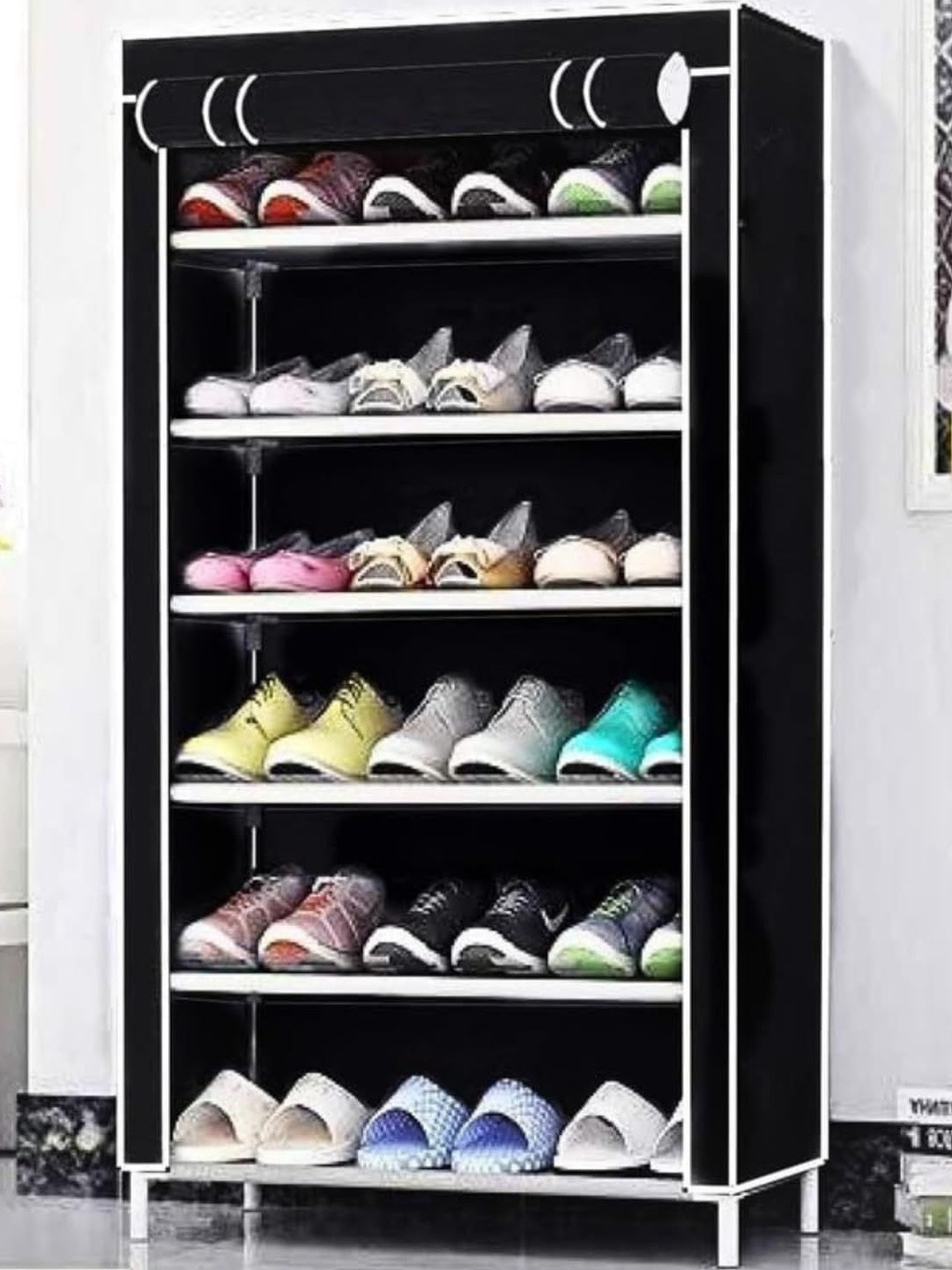 Arises Products Grey 5-Tier Multipurpose Rectangle Shoe Rack With Dustproof Cover