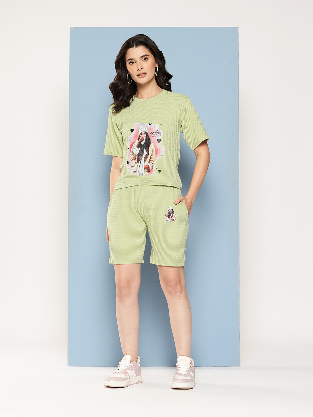 Aarika Conversational Print Textured Co-Ords