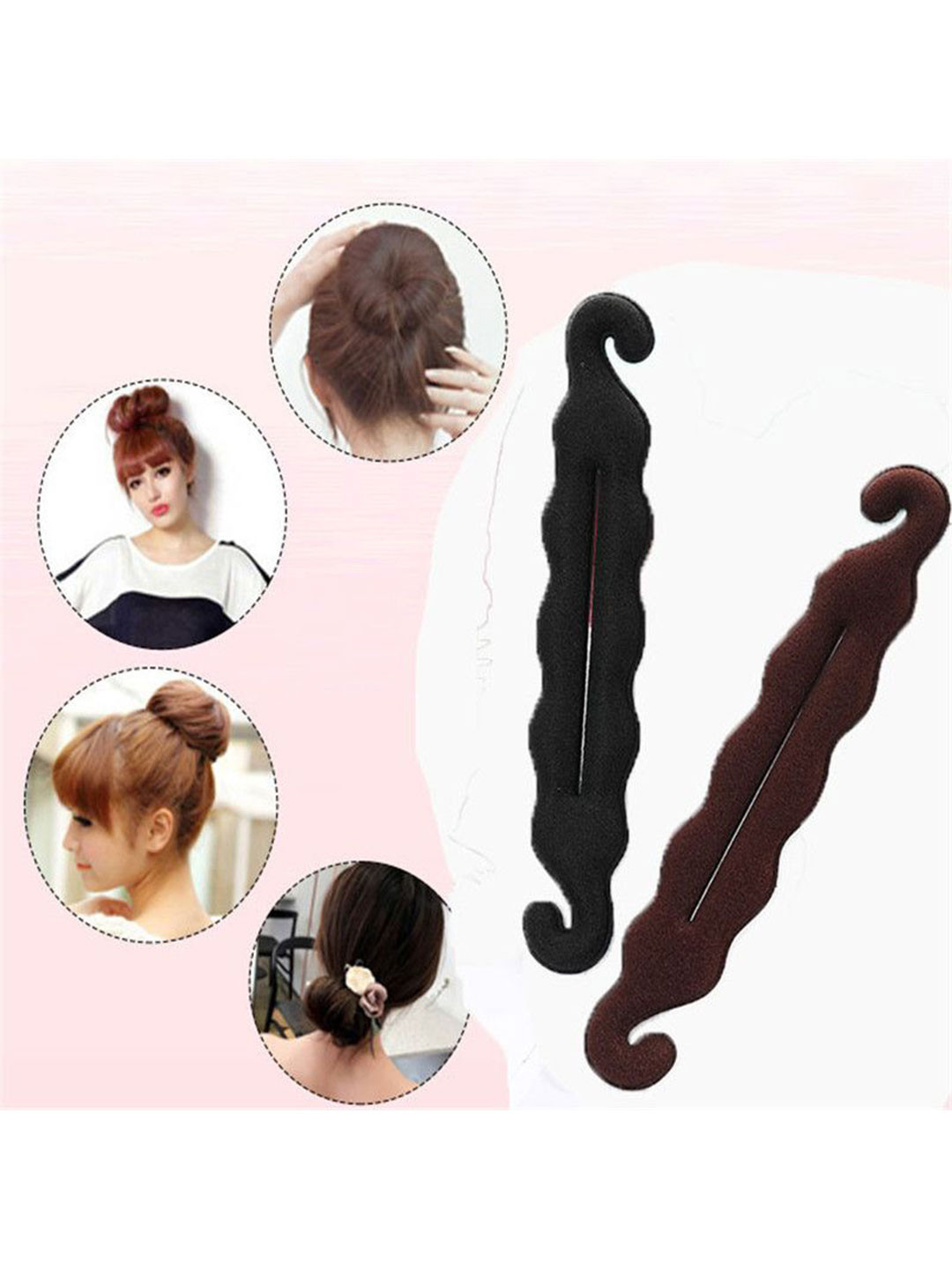 BARAKATH Girls Set of 2 Bumpit Curler Hairstyle Hair Pin