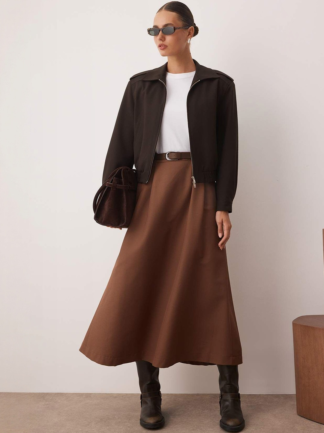 Trendyol Women Cotton Flared Maxi Skirt