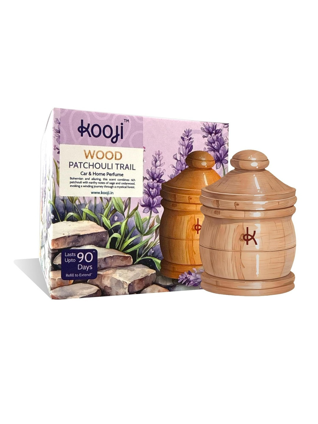Kooji Navy Blue Wood Patchouli Trail Car & Home Air Freshener