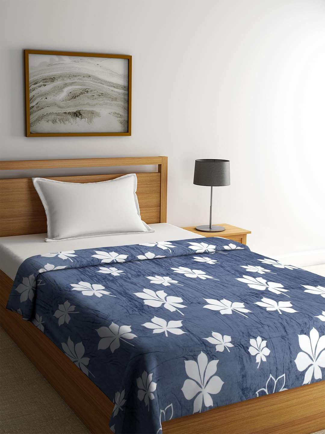 Cortina Grey Ethnic Motifs AC Room 250 GSM Single Bed Blanket