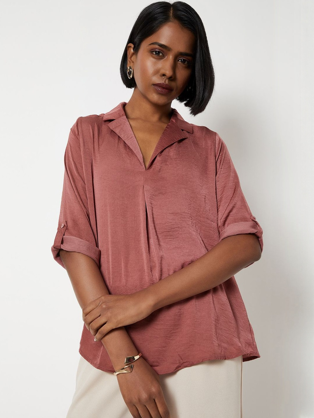 max Roll-Up Sleeves Top