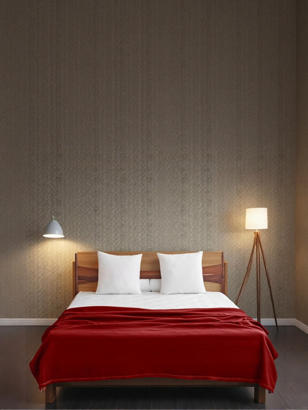 Aura Red Breathable 120 GSM Mild Winter Blanket