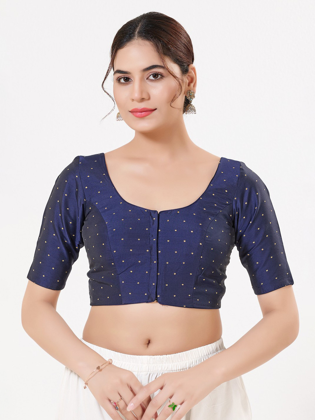 VAMAS - THE DESIGNER BLOUSES Embellished Silk Padded Readymade Saree Blouse