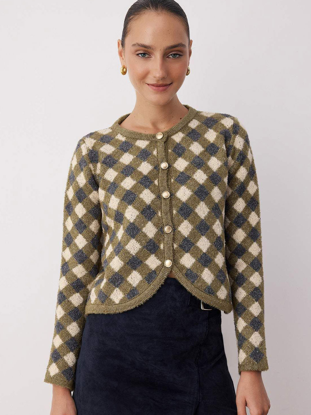 Trendyol Women Argyle Cardigan