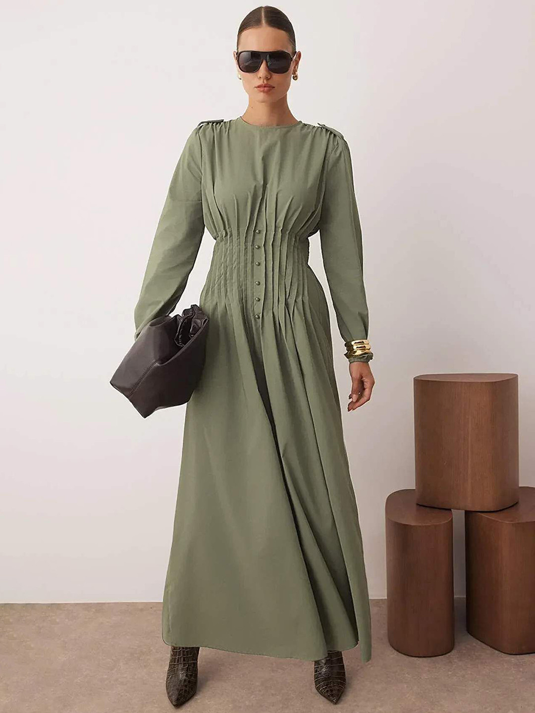 Trendyol Women Puff Sleeve Long Sleeves Maxi Dress