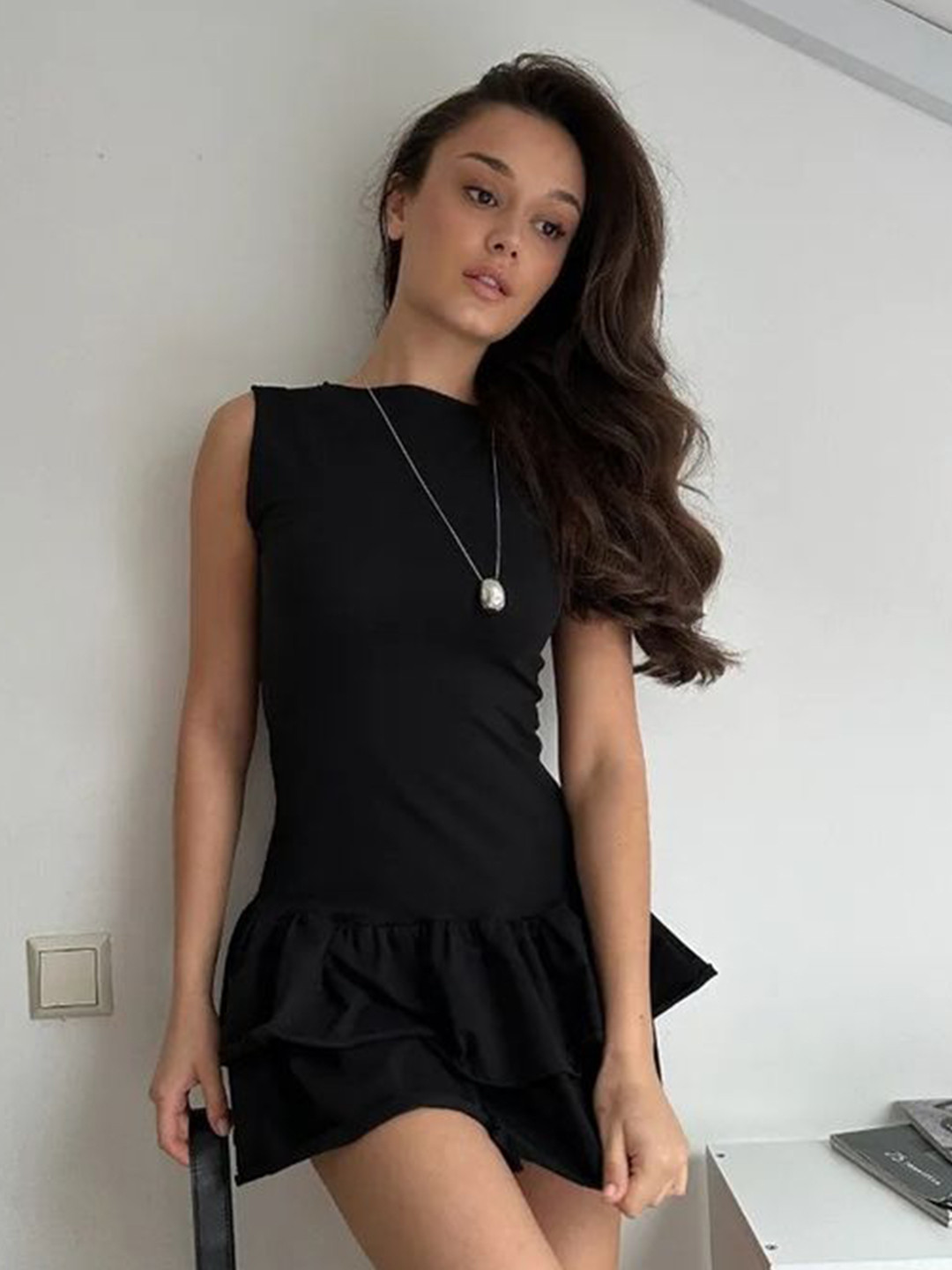 LULU & SKY Layered Ruffled Fit & Flare Mini Dress