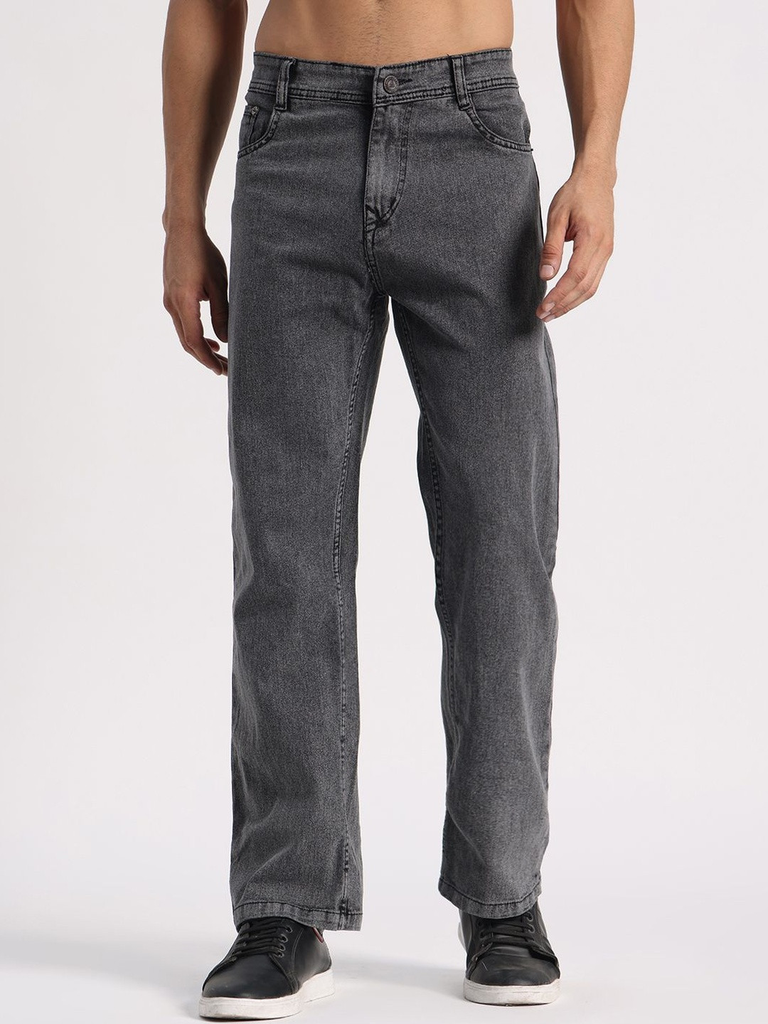 COY Men Comfort Relaxed Fit Mid-Rise Heavy Fade Stretchable Jeans