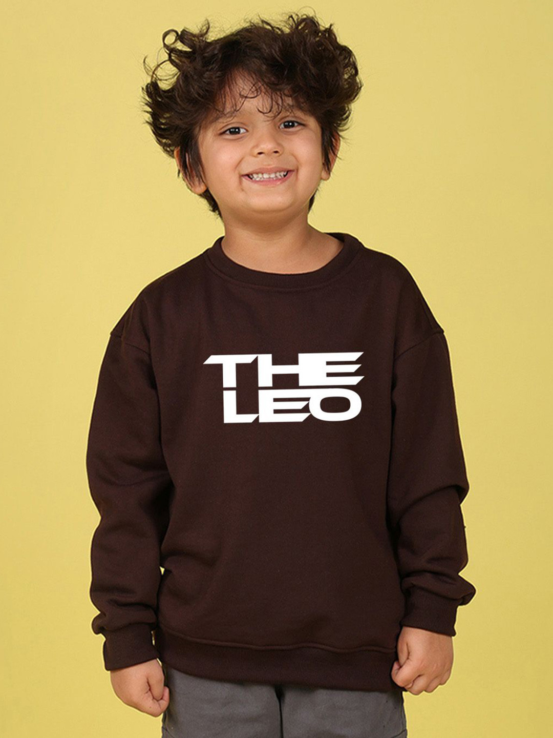 NUSYL Boys Printed Round Neck Feather Soft Oversized Sweatshirt