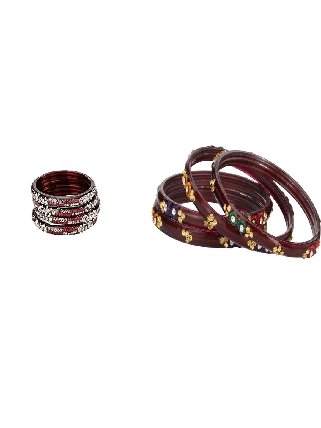 SOMIL Set Of 8 Ethnic Glass Bangles