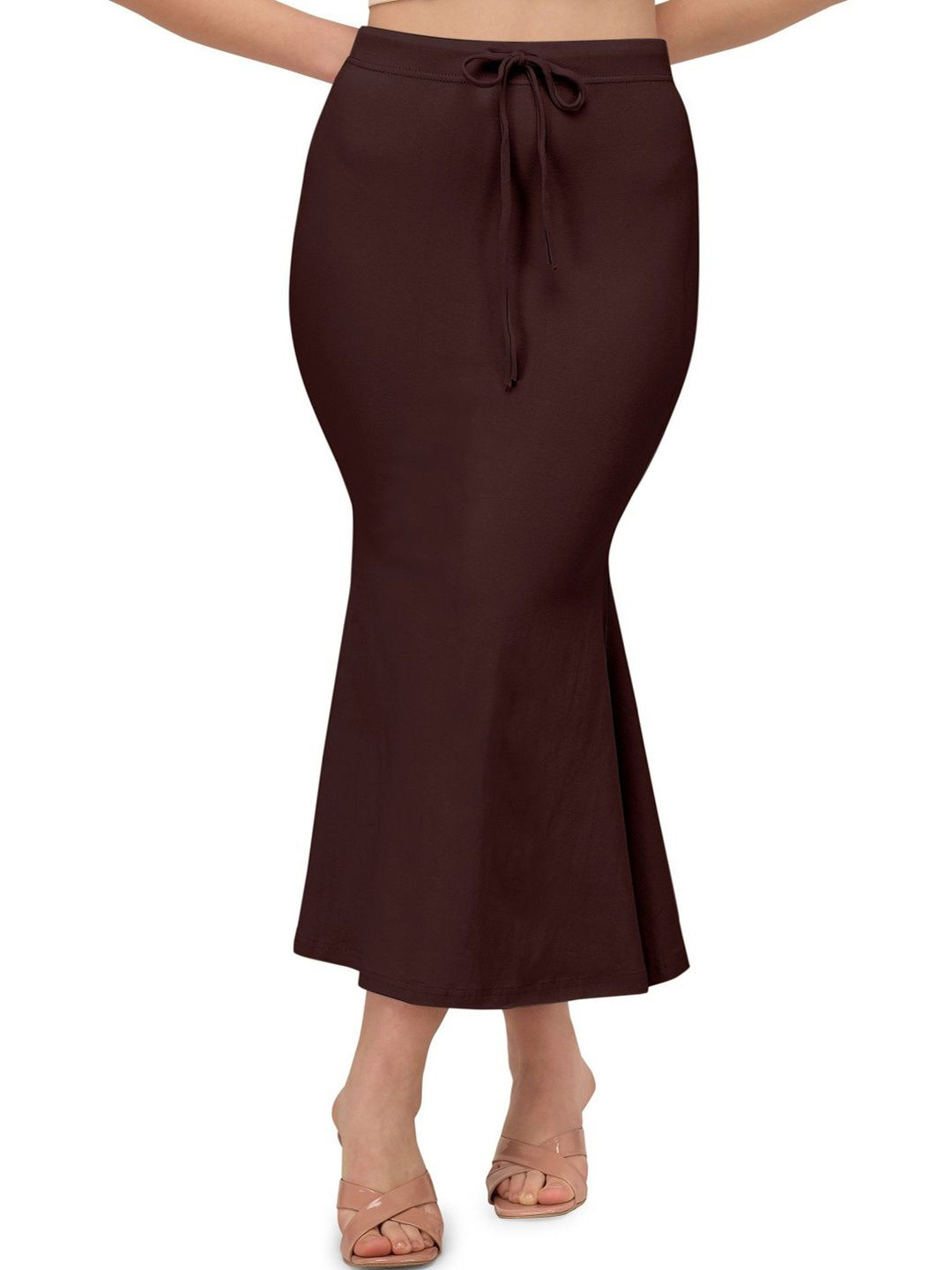 TOOCHKI Solid Stretchable Slit Mermaid saree Shapewear