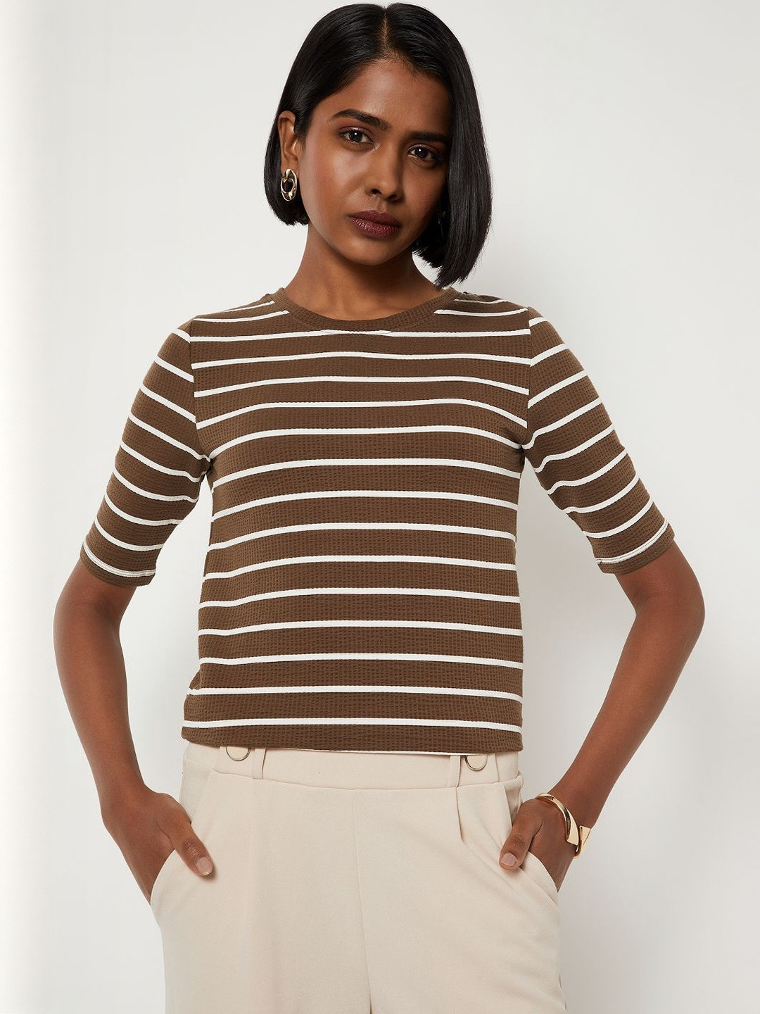 max Women Striped 1 T-shirt