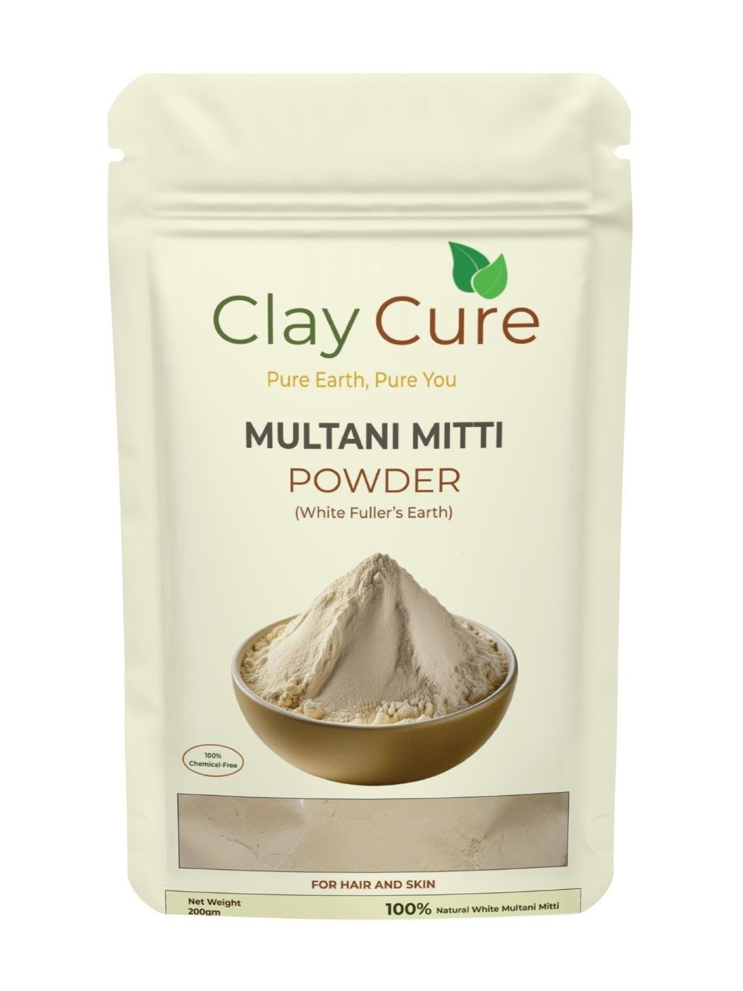 Clay Cure Multani Mitti Powder For Face & Hair - 100 g