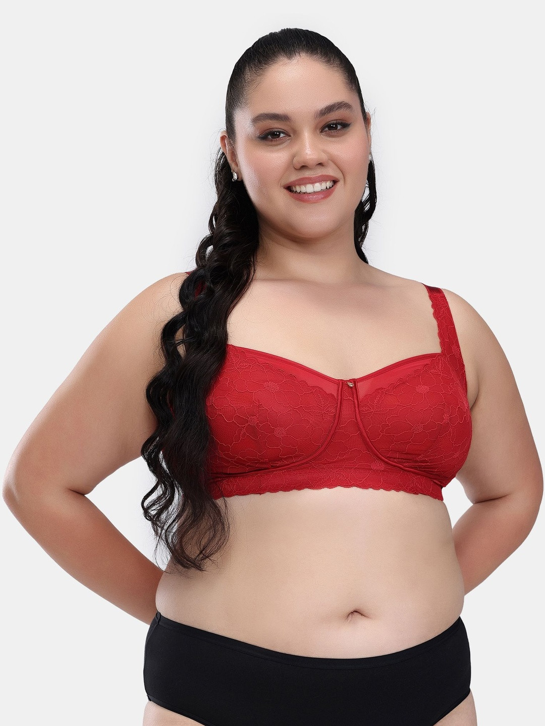 Zivame Women Lace Floral Full Coverage Non-Wired Non Padded Everyday Bra