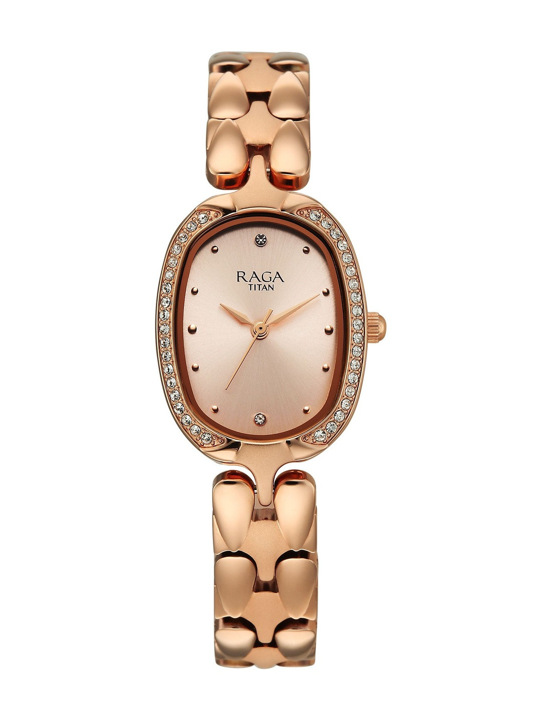 Titan Women's Raga Showstopper 4.0 Quartz Rose Gold SHAPED Dial Watch - 95347WM01