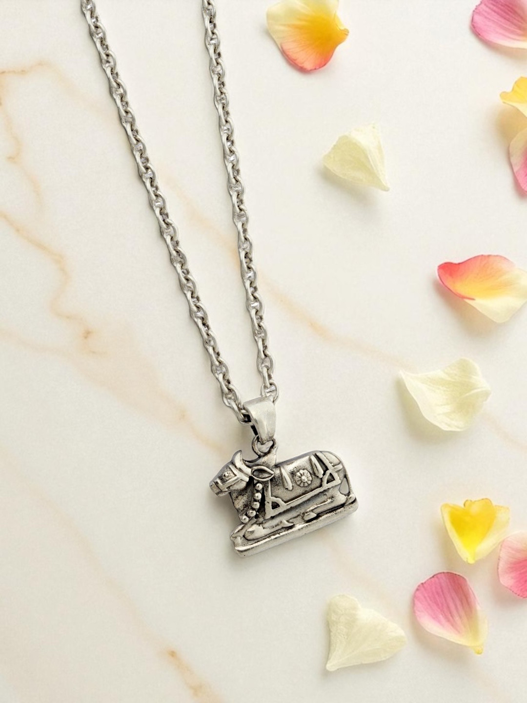 Azita 925 Sterling Silver Nandi Ji Pendant