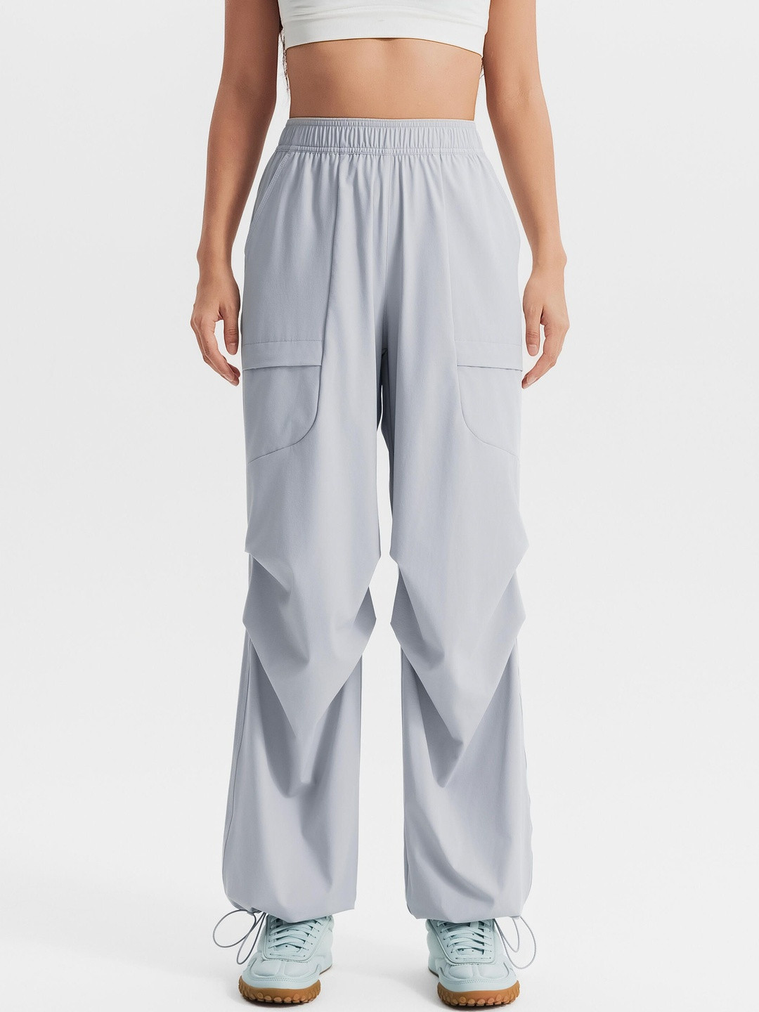 Decathlon Women Relaxed-Fit Sportswear Parachute Trousers