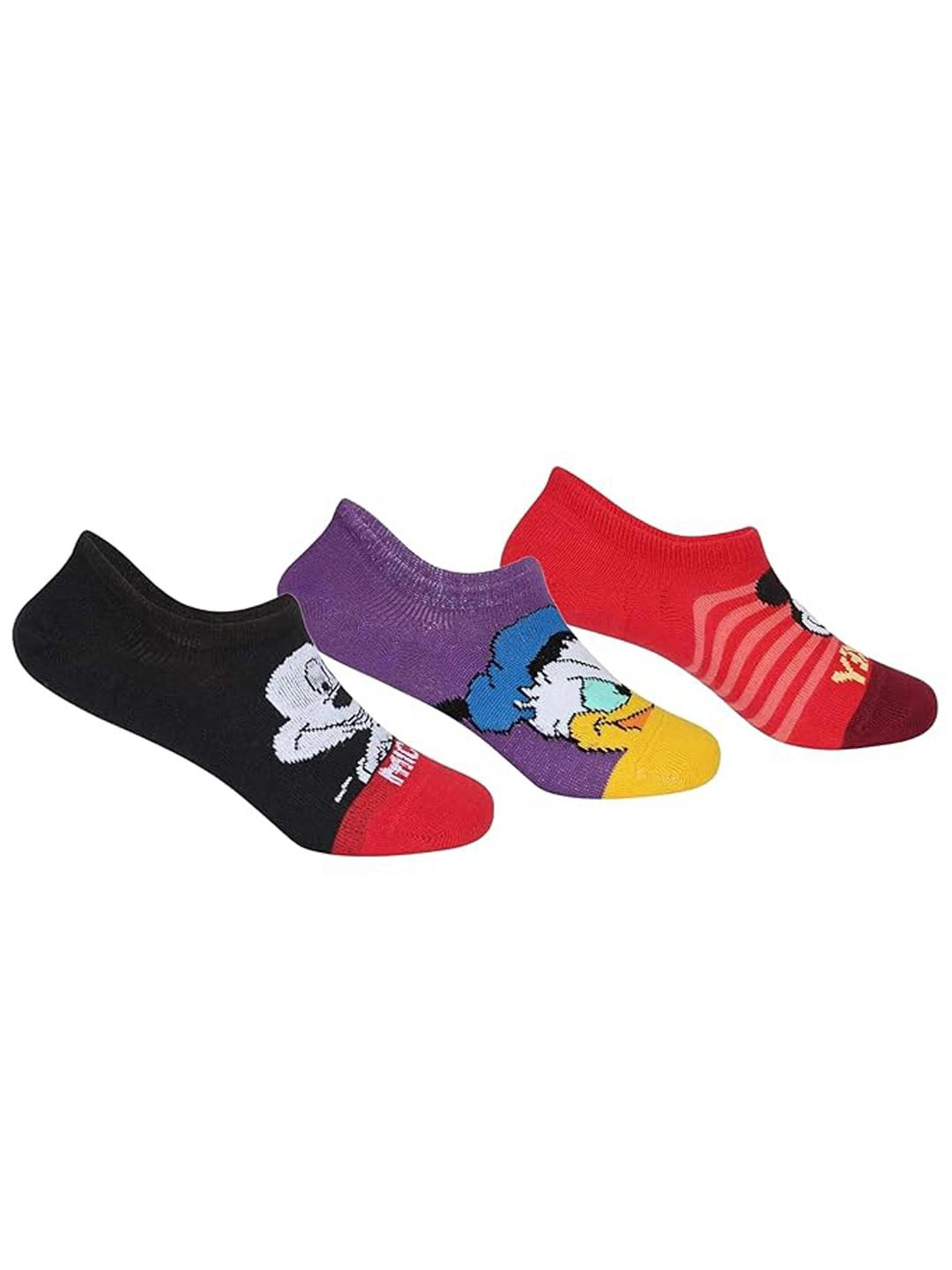 Supersox Men Disney Pack of 3 Mickey & Friends Patterned Shoeliners