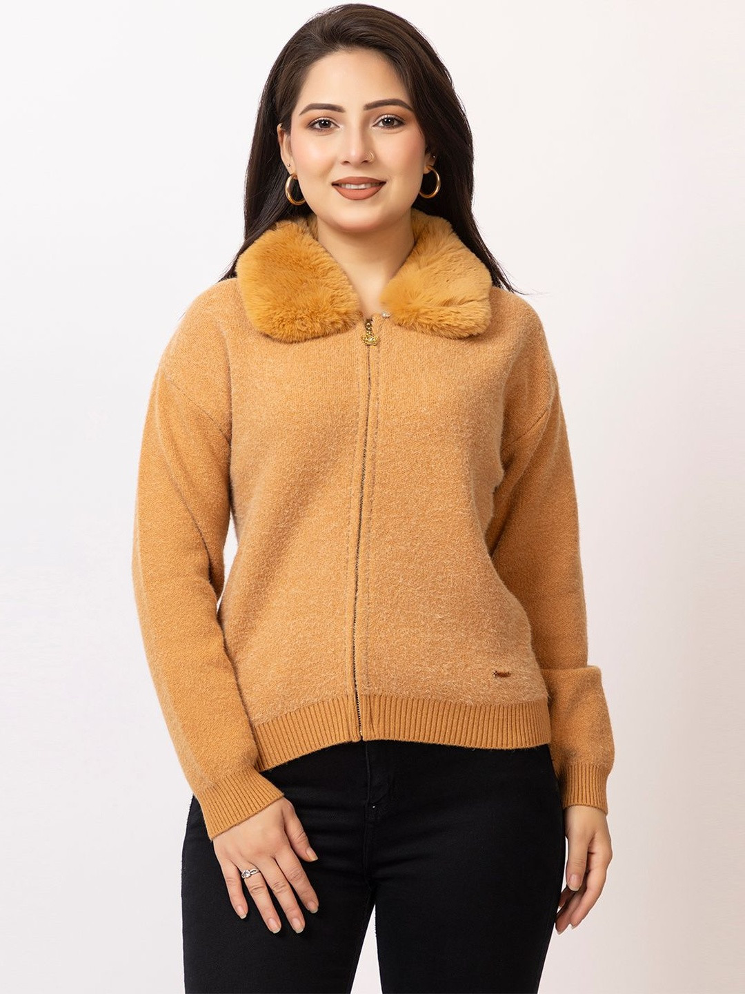 LASOON Woollen Tweed Top